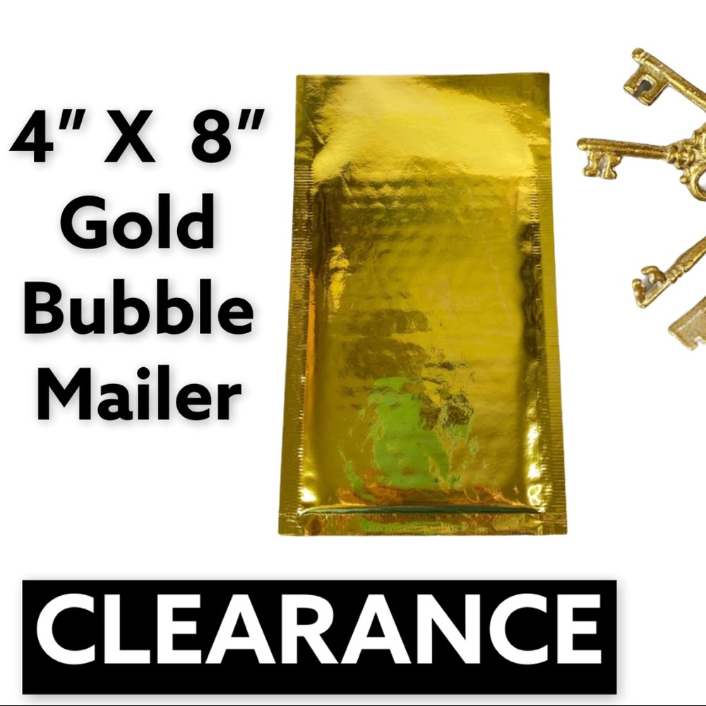 Clearance 27 4x8 Metallic Gold Bubble Mailers - Picture 2 of 5